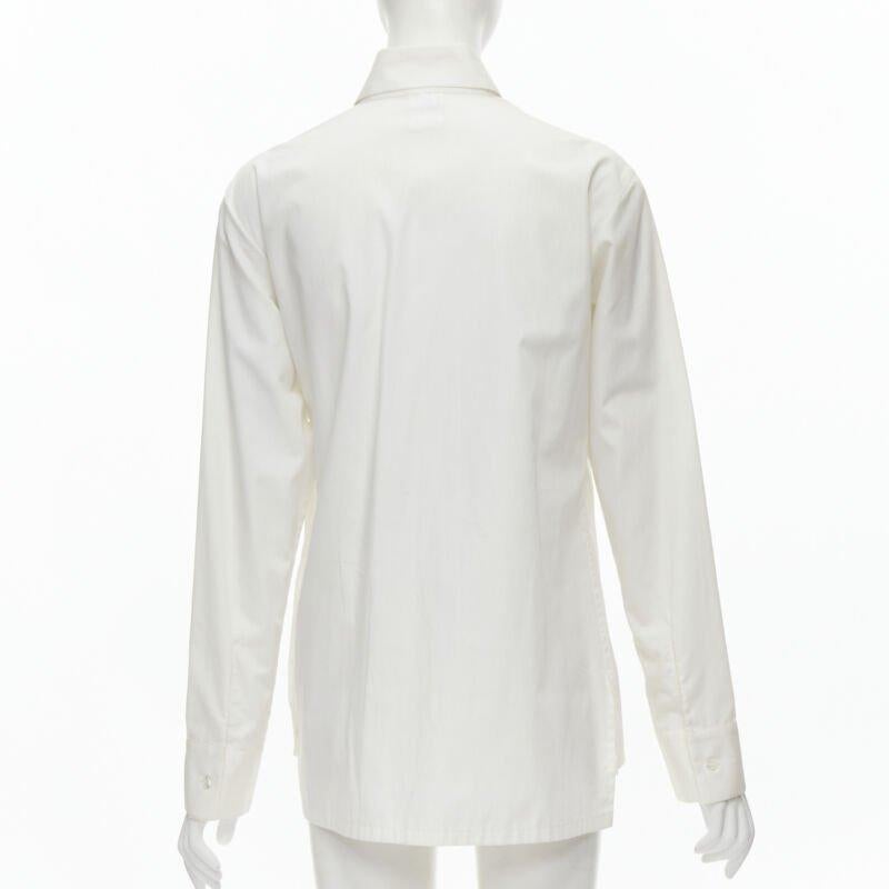 Donna Yohji Yamamoto 2015 Camicia con pieghe a coltello ispirata a Madame Gres, bianca, JP3 L. in vendita