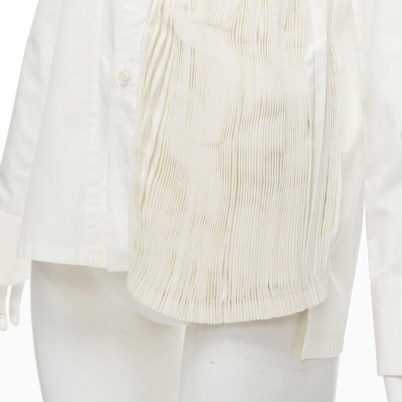 Yohji Yamamoto 2015 Camicia con pieghe a coltello ispirata a Madame Gres, bianca, JP3 L. in vendita 2