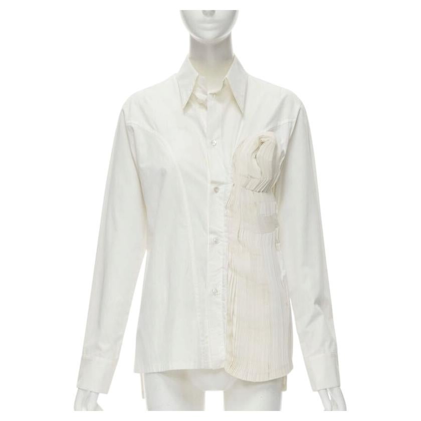 YOHJI YAMAMOTO 2015 Runway blanc chemise à plis couteaux inspirée de Madame Gres JP3 L