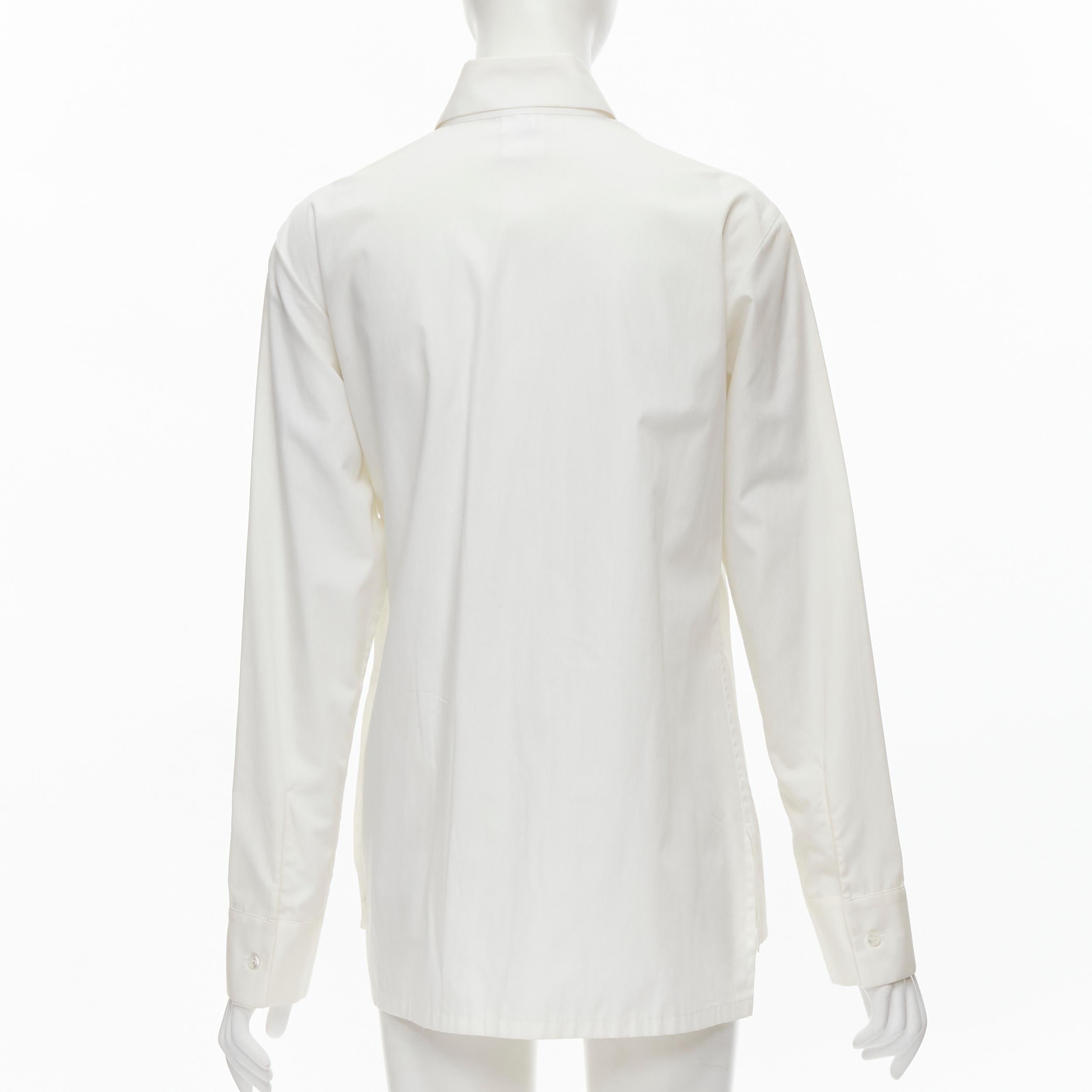YOHJI YAMAMOTO 2015 white Madam Gres inspired knife pleat shirt In Good Condition For Sale In Hong Kong, NT