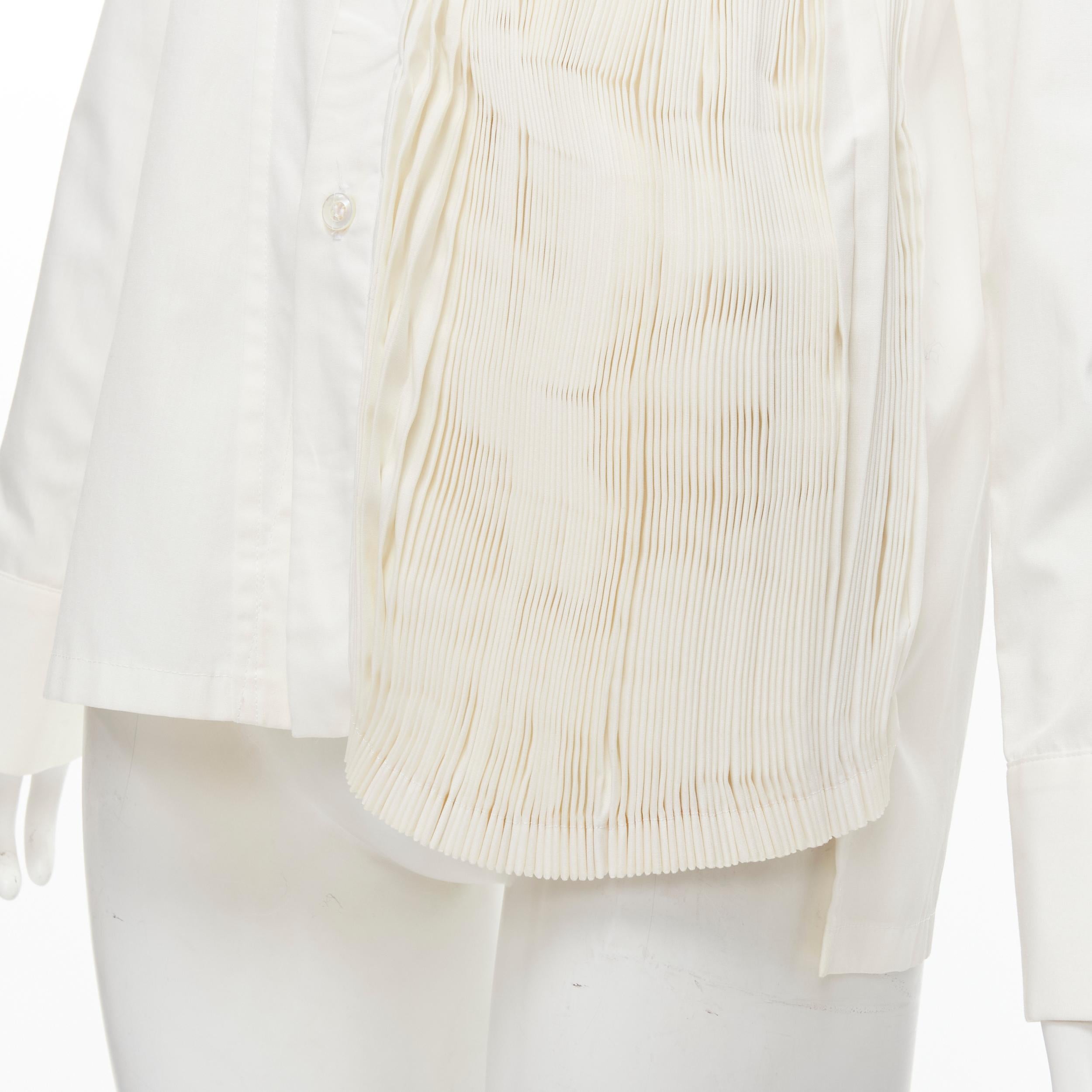 YOHJI YAMAMOTO 2015 white Madam Gres inspired knife pleat shirt For Sale 1