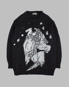 Yohji Yamamoto A/W2004 Hand-painted Oversized Sweater - Size 3