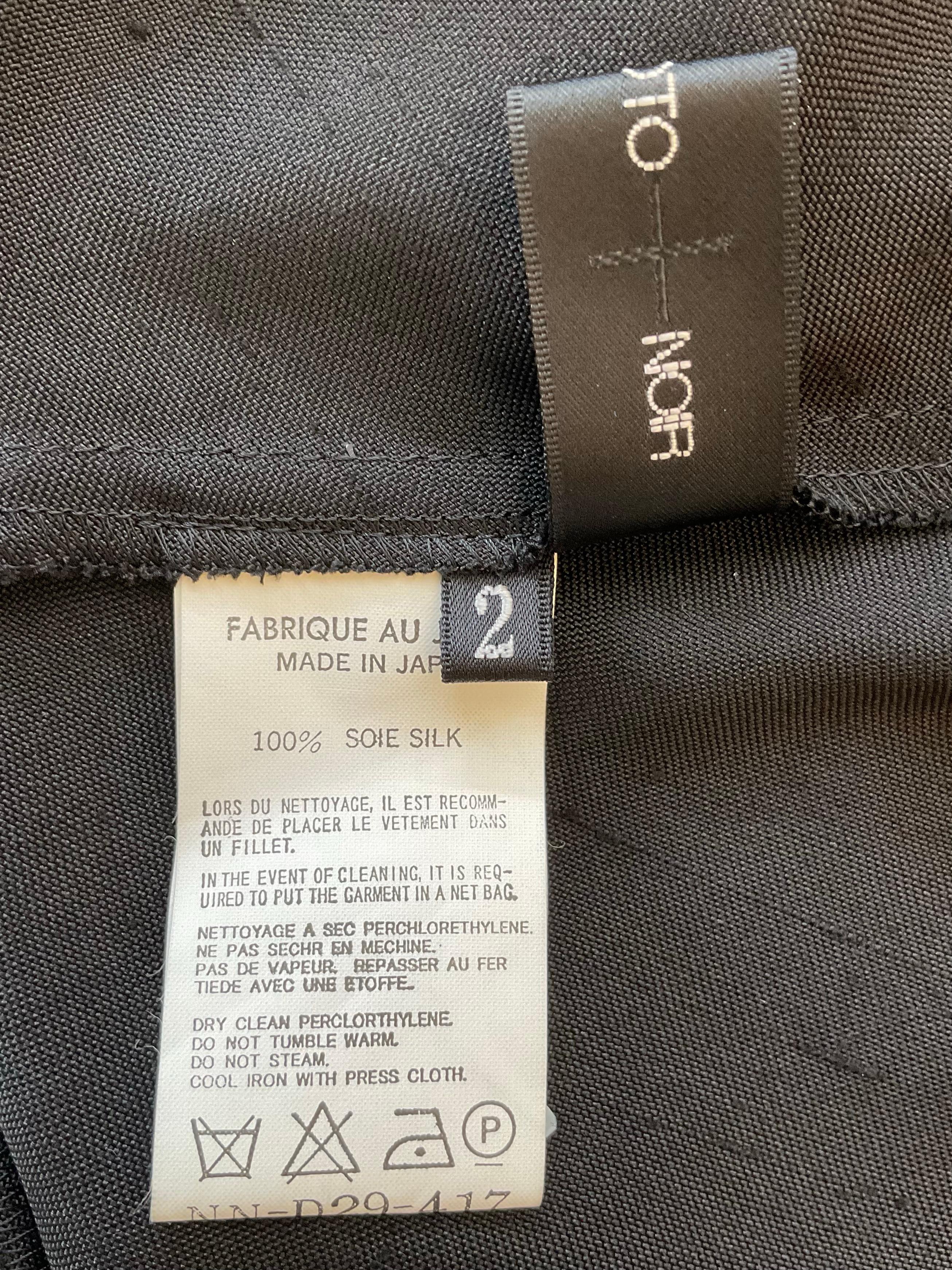 YOHJI YAMAMOTO Abito midi nero in seta dei primi anni 2000 en venta 1