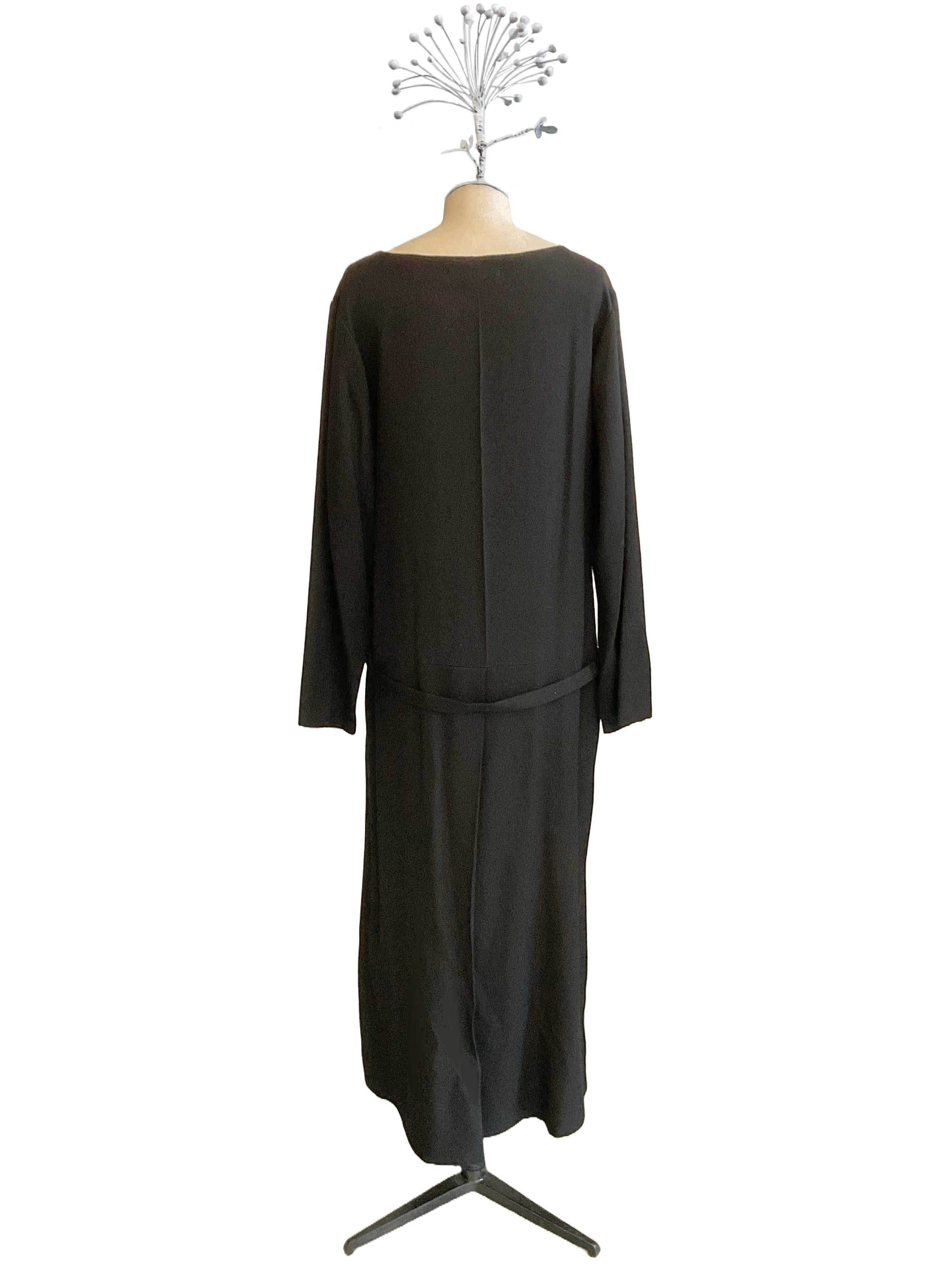YOHJI YAMAMOTO Abito tunica lungo nero in lana dei primi anni 2000 Neuf - En vente à Milano, IT