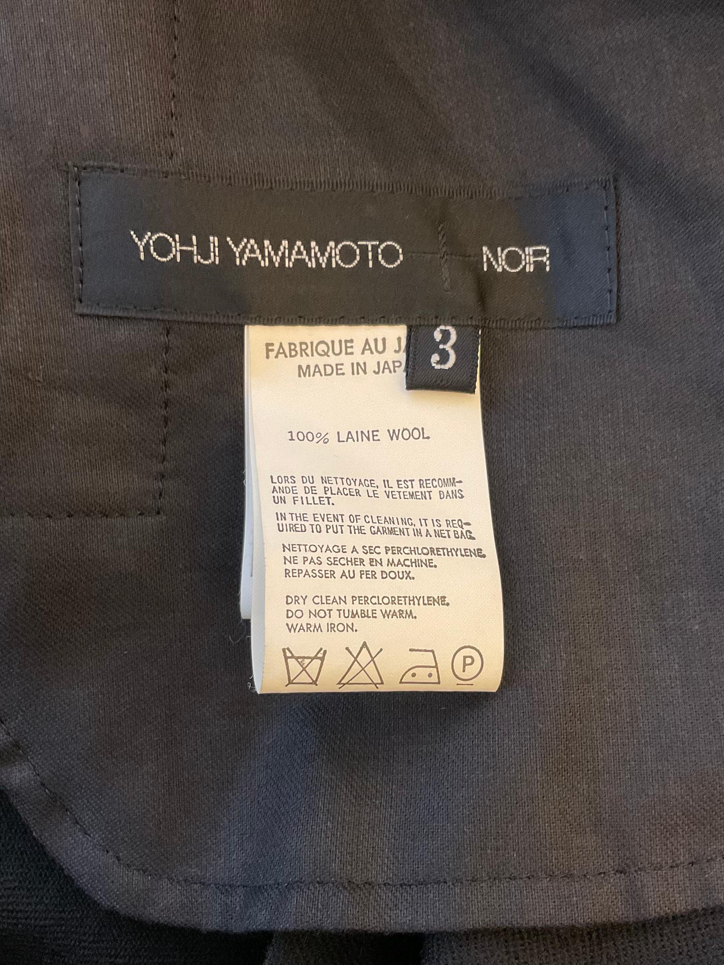 YOHJI YAMAMOTO Abito tunica lungo nero in lana dei primi anni 2000 Pour femmes en vente