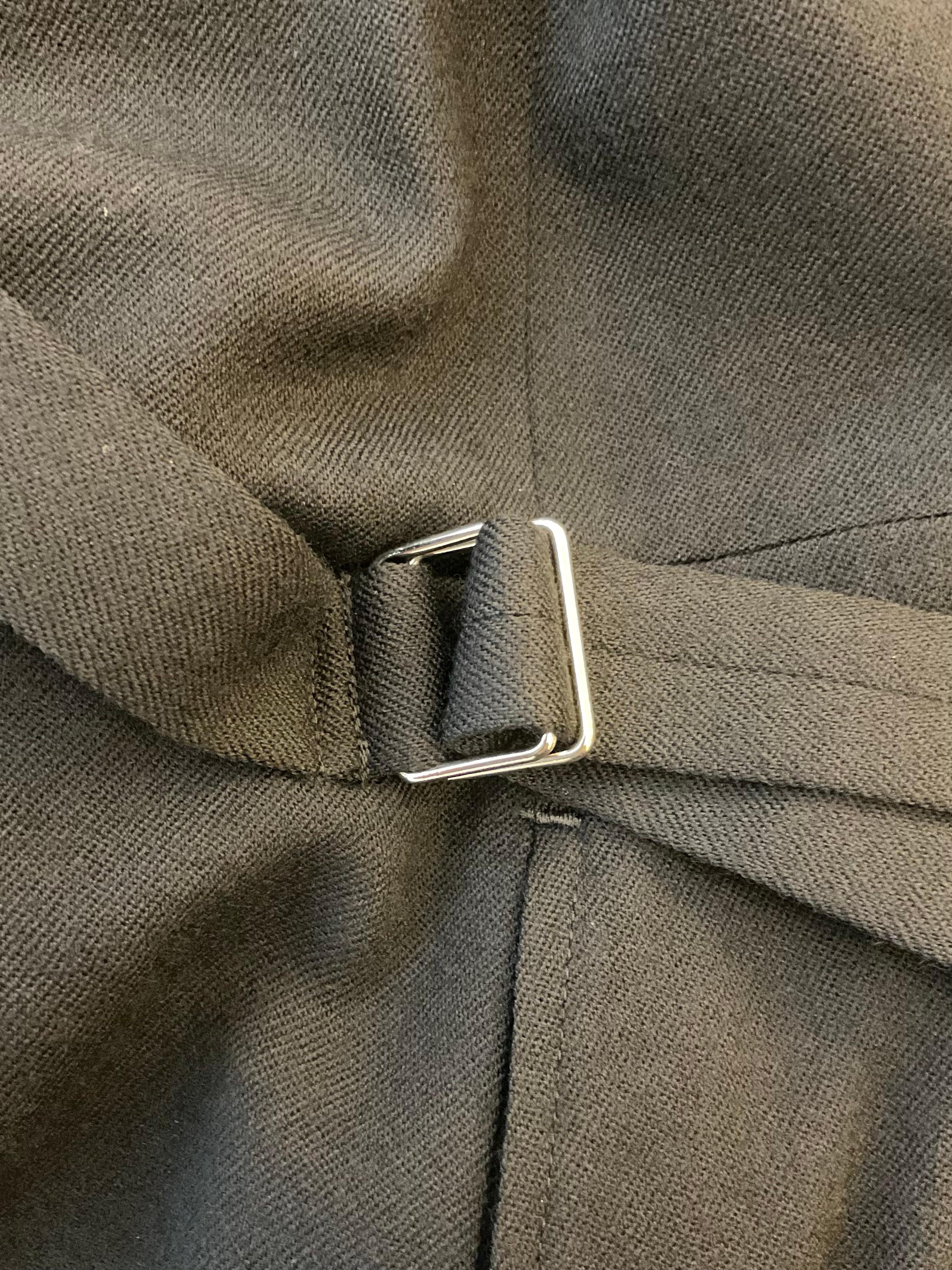 YOHJI YAMAMOTO Abito tunica lungo nero in lana dei primi anni 2000 en vente 1