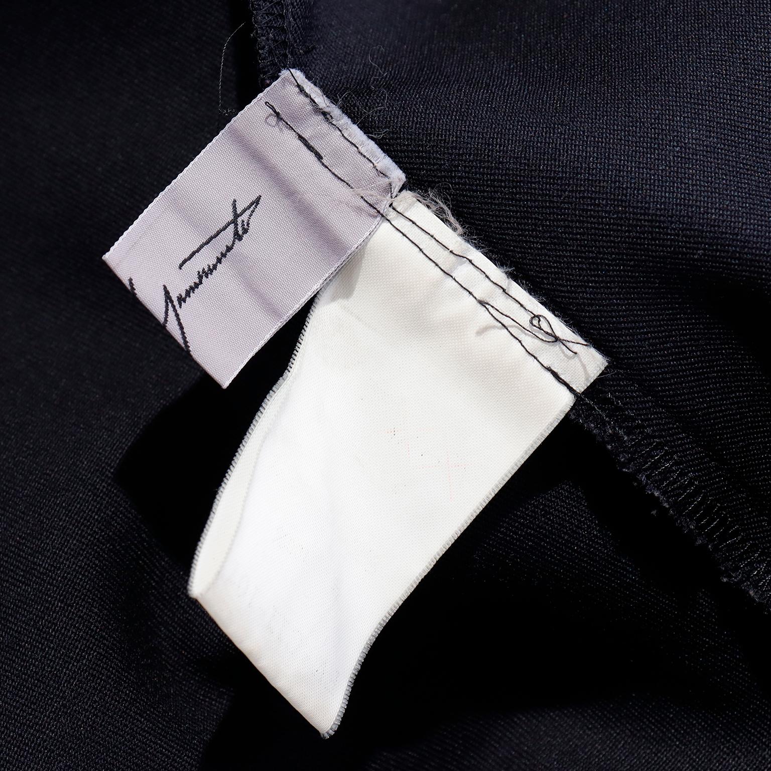 2001 Yohji Yamamoto Avant Garde Black Asymmetrical Coat With Side Stripes 9