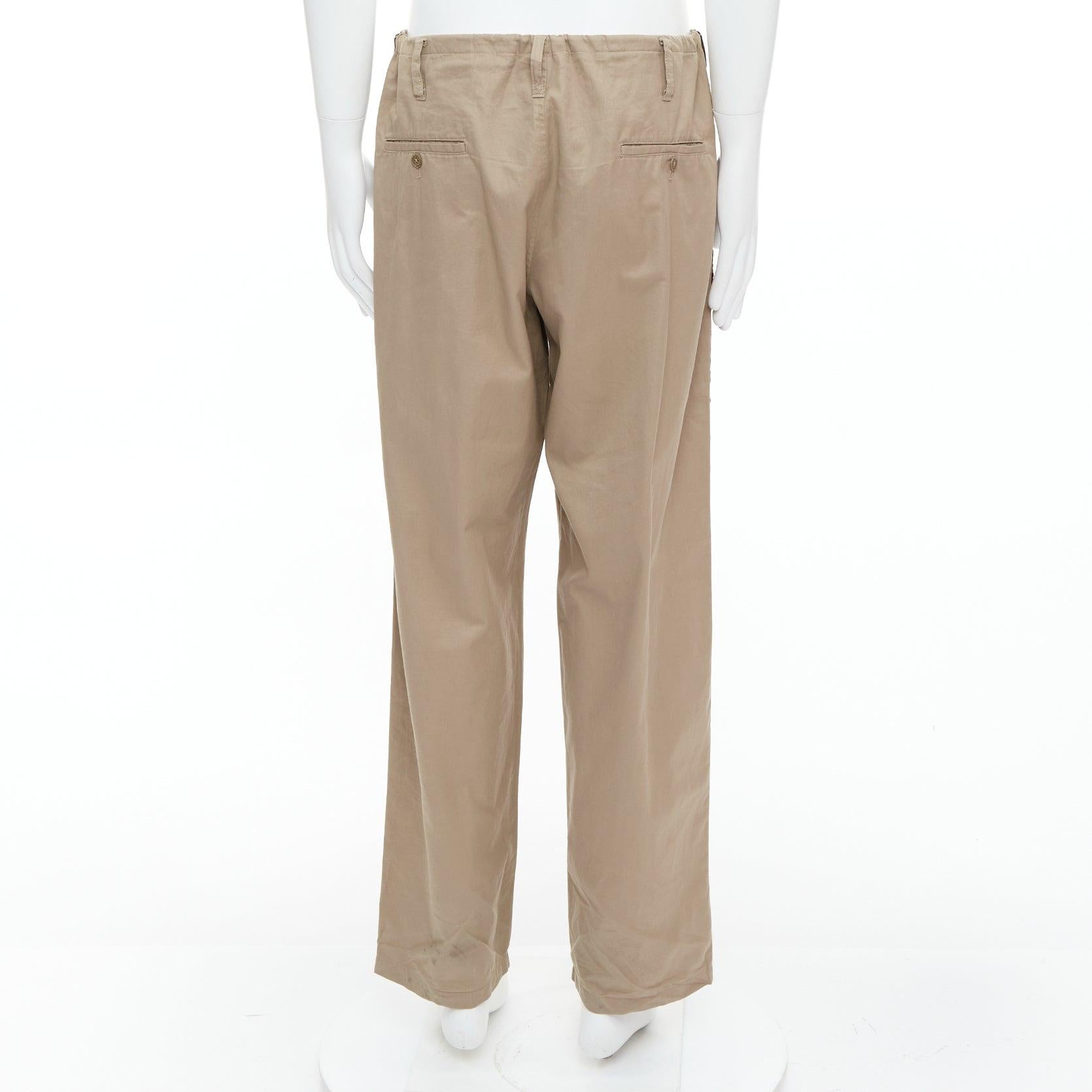 De los hombres YOHJI YAMAMOTO Pantalones anchos con cordón de ajuste étnico marrón beige JP3 L en venta