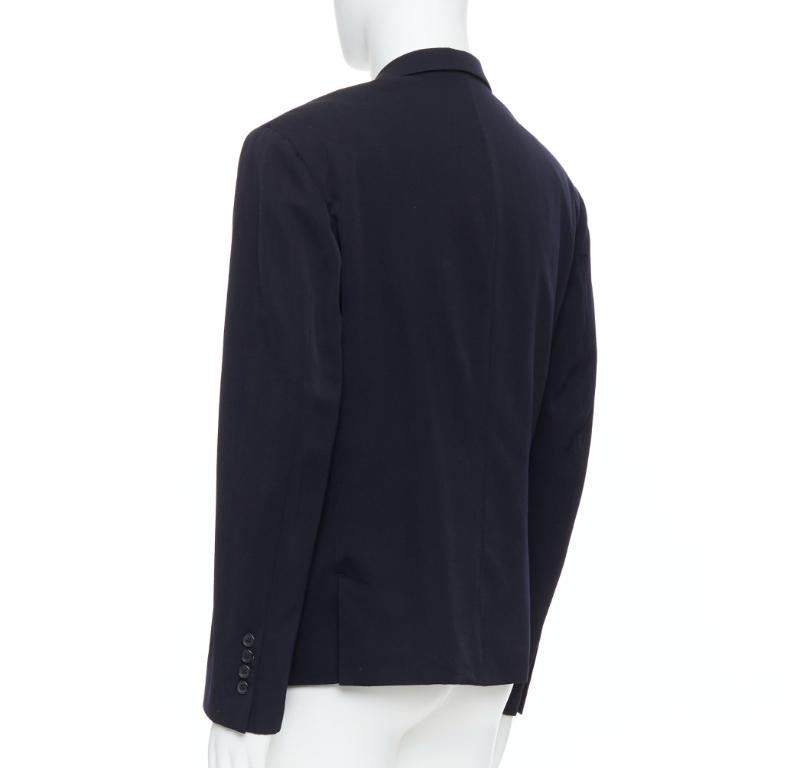 YOHJI YAMAMOTO blazer déconstruit noir 100% laine à double col S en vente 2