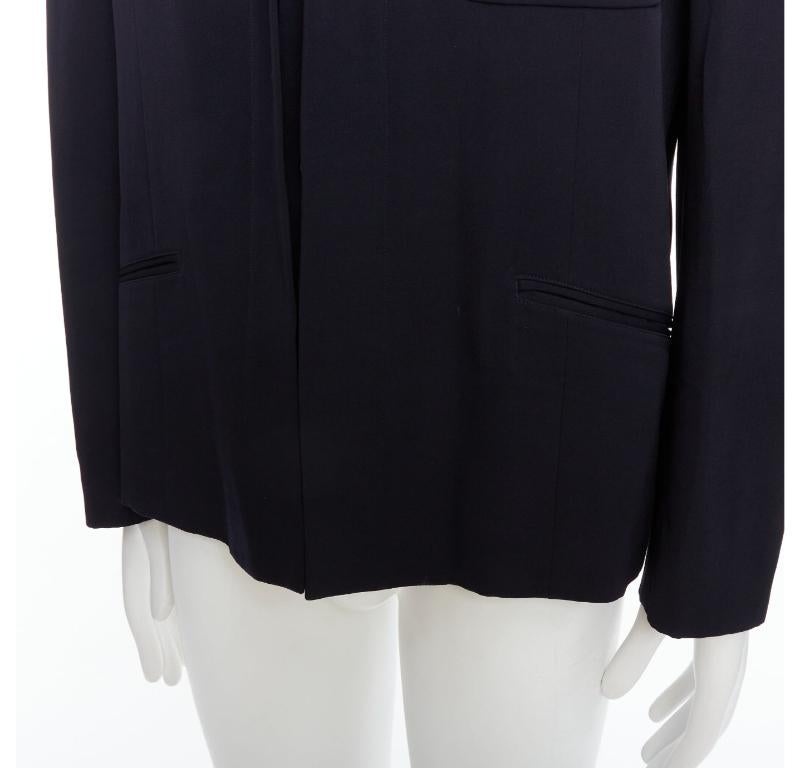 YOHJI YAMAMOTO blazer déconstruit noir 100% laine à double col S en vente 3
