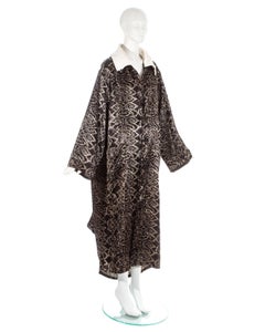 Yohji Yamamoto black acetate show robe with dated screen print, ss 1985