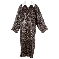 Yohji Yamamoto black acetate show robe with dated screen print, ss 1985