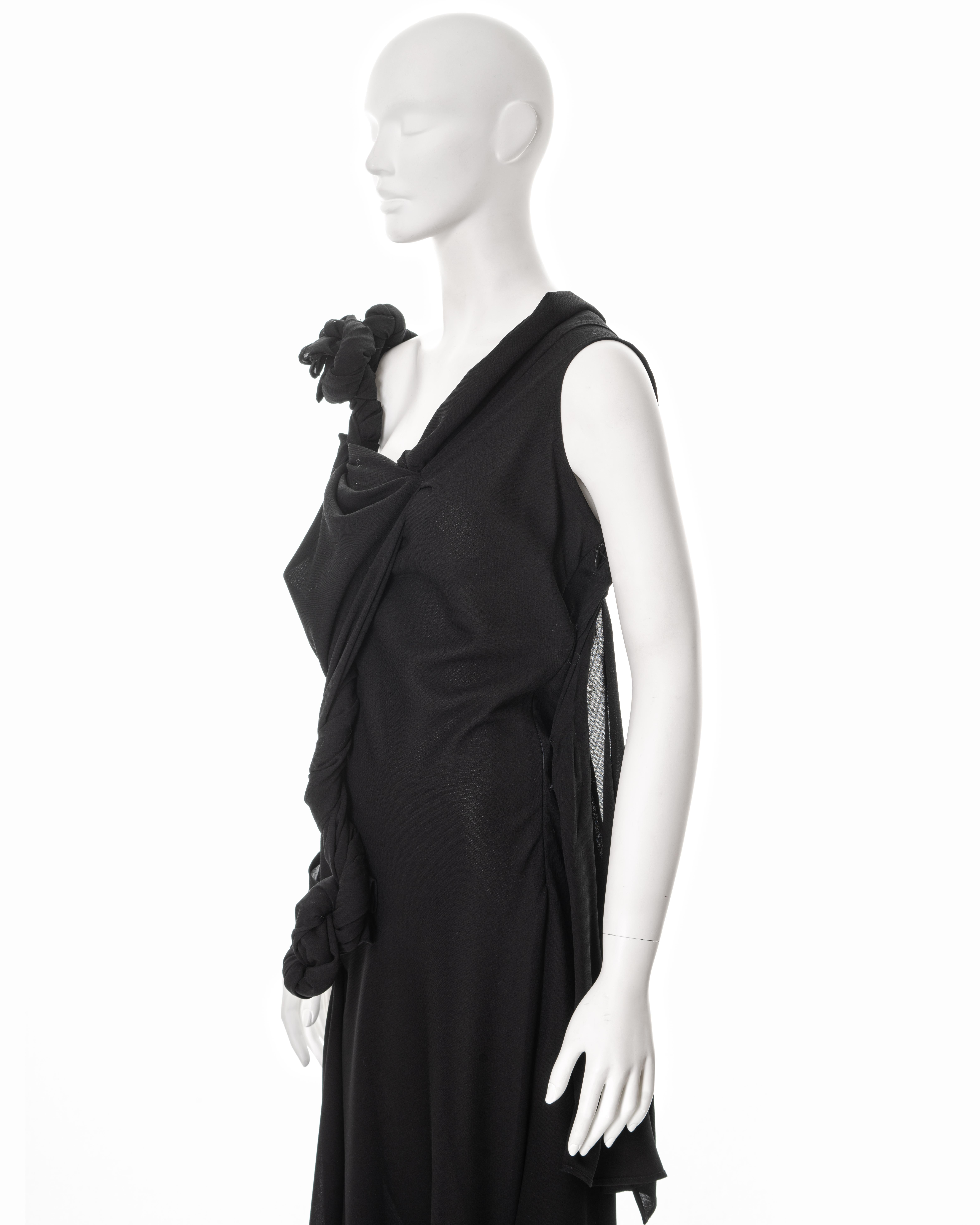 Yohji Yamamoto black asymmetric draped evening dress, ss 1998 For Sale 10