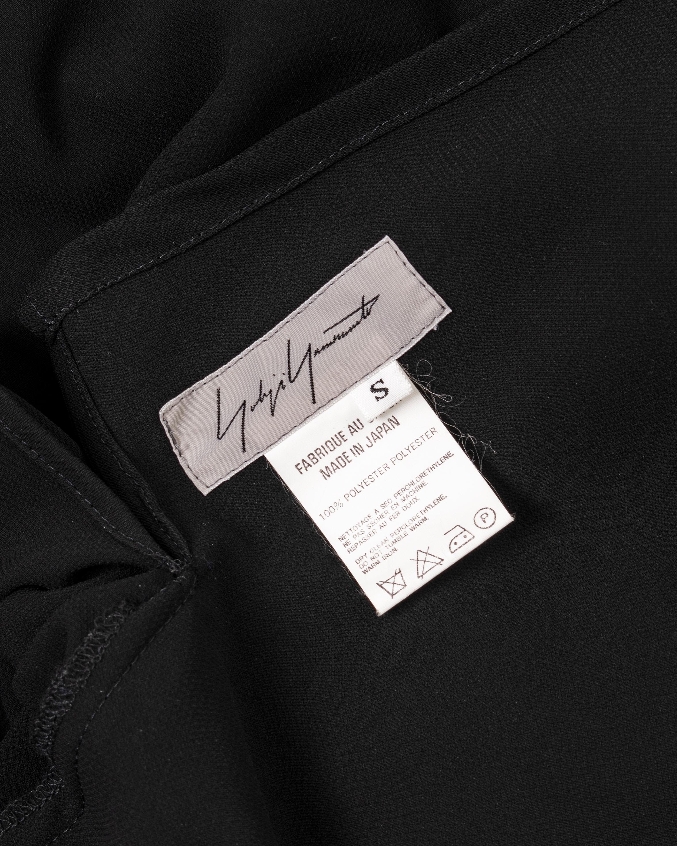 Yohji Yamamoto black asymmetric draped evening dress, ss 1998 For Sale 11