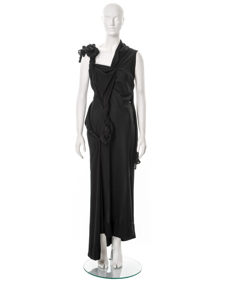 Yohji Yamamoto black asymmetric draped evening dress, ss 1998 at 1stDibs Yohji Yamamoto black asymmetric draped evening dress, ss 1998 at 1stDibs
