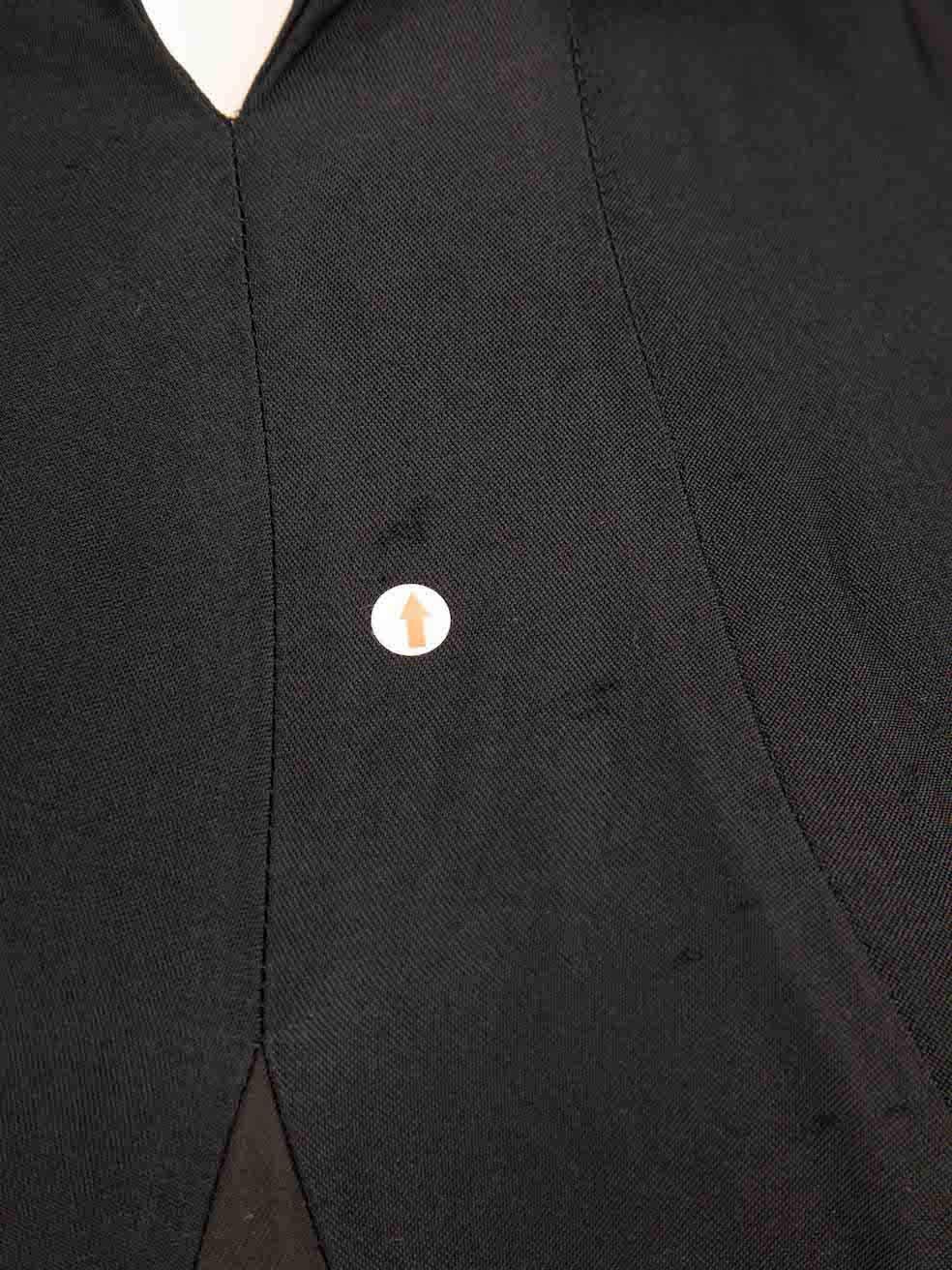 Yohji Yamamoto Black Cap Sleeve Midi Dress Size M For Sale 1