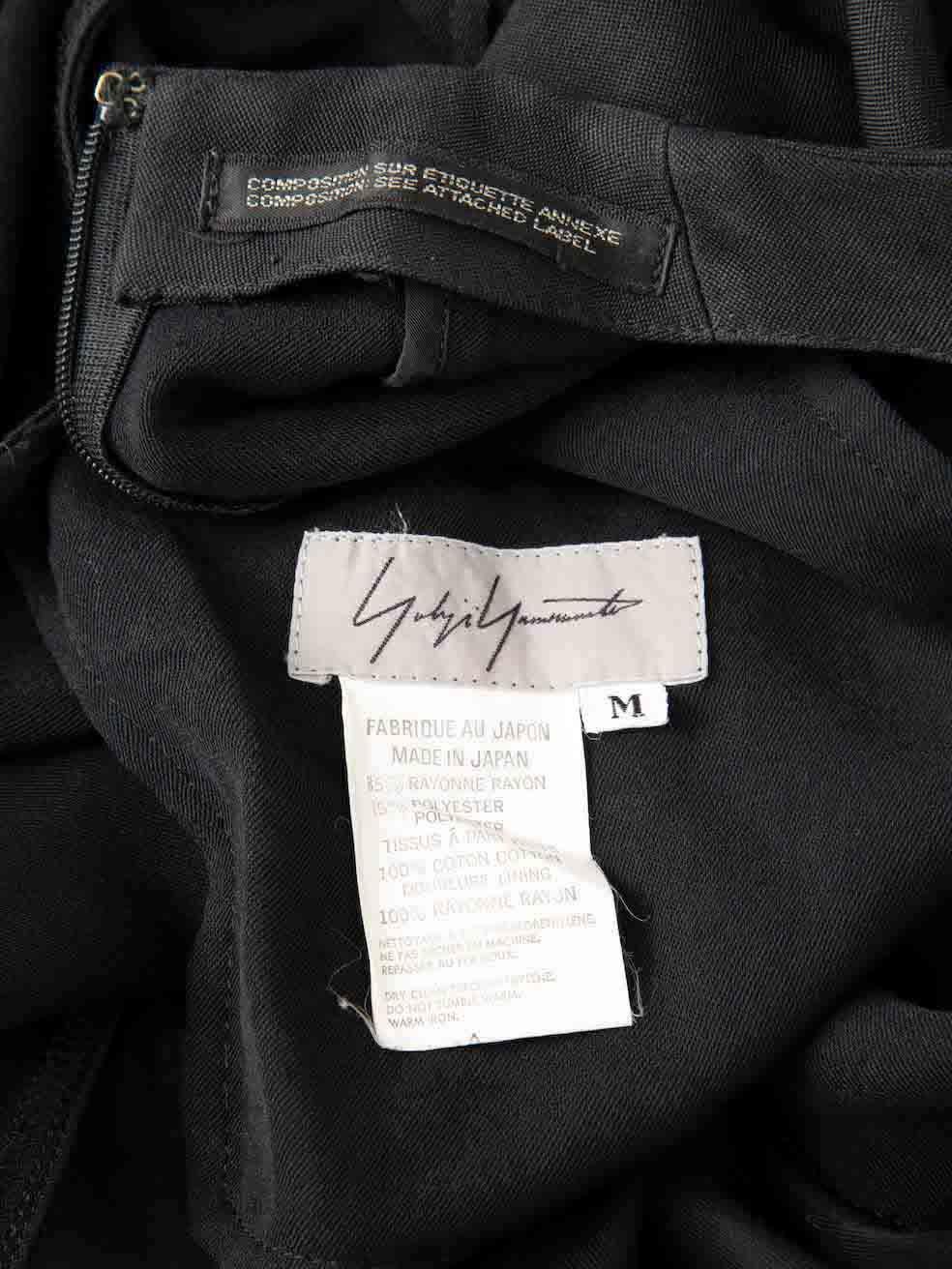 Yohji Yamamoto Black Cap Sleeve Midi Dress Size M For Sale 4