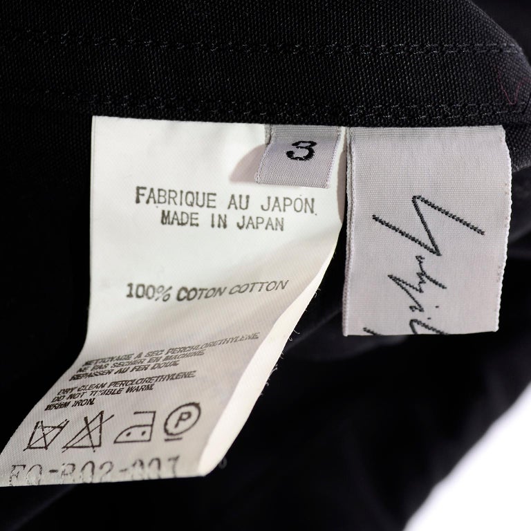 Yohji Yamamoto Black Cotton Boxy drawstring Jacket at 1stDibs