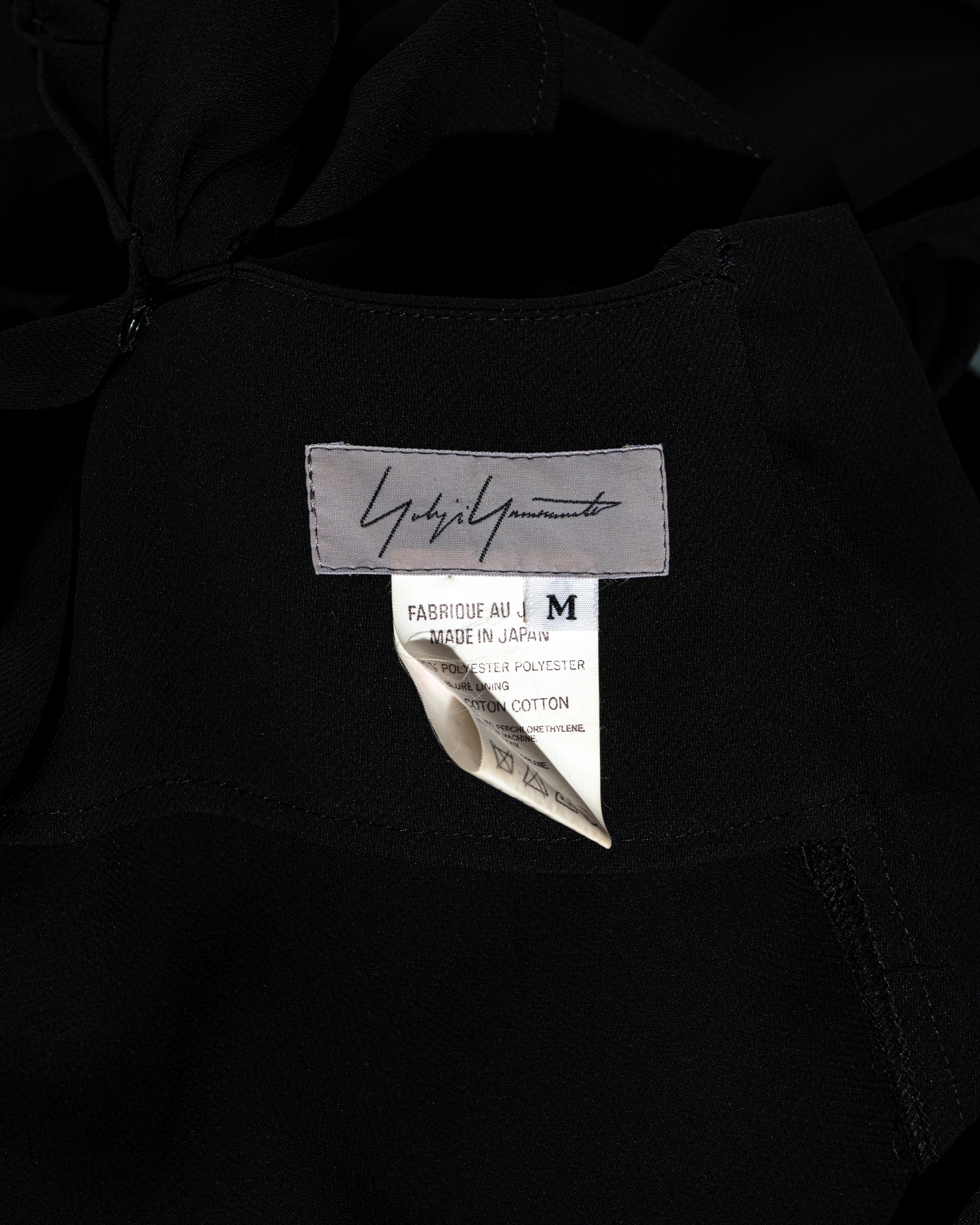 Yohji Yamamoto black cotton draped maxi dress, ss 1998 3