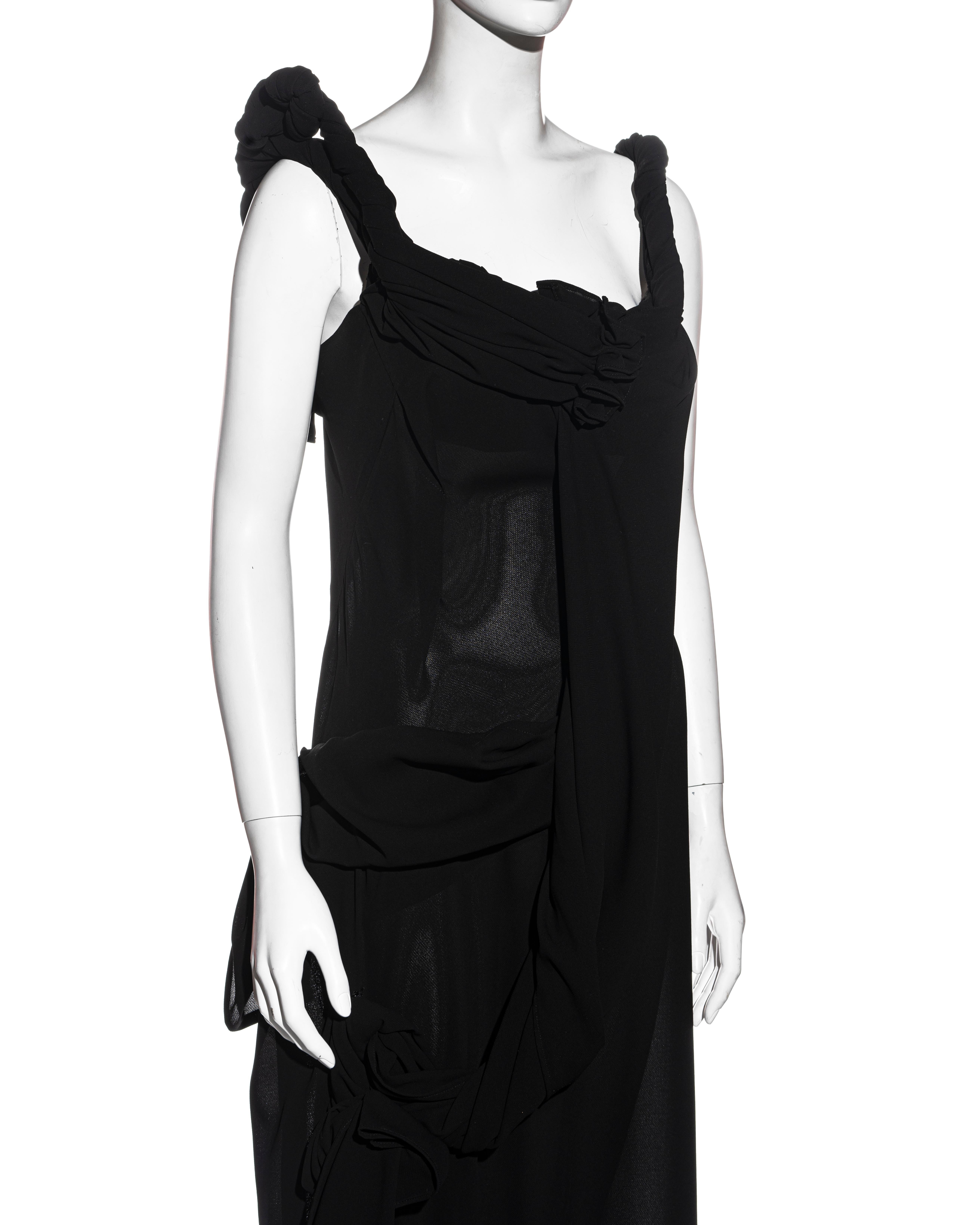 Yohji Yamamoto black cotton draped maxi dress, ss 1998 In Excellent Condition In London, GB