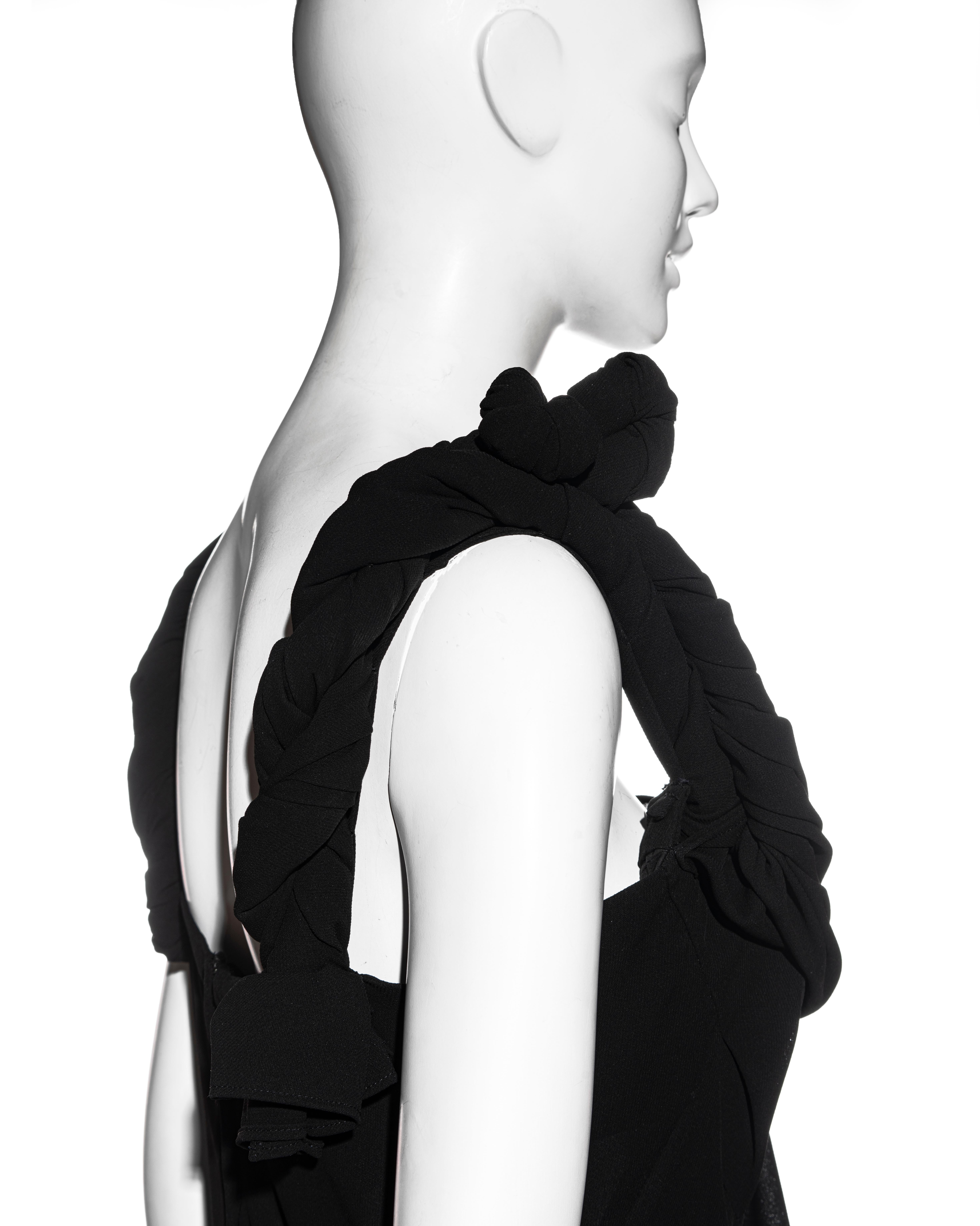 Women's Yohji Yamamoto black cotton draped maxi dress, ss 1998