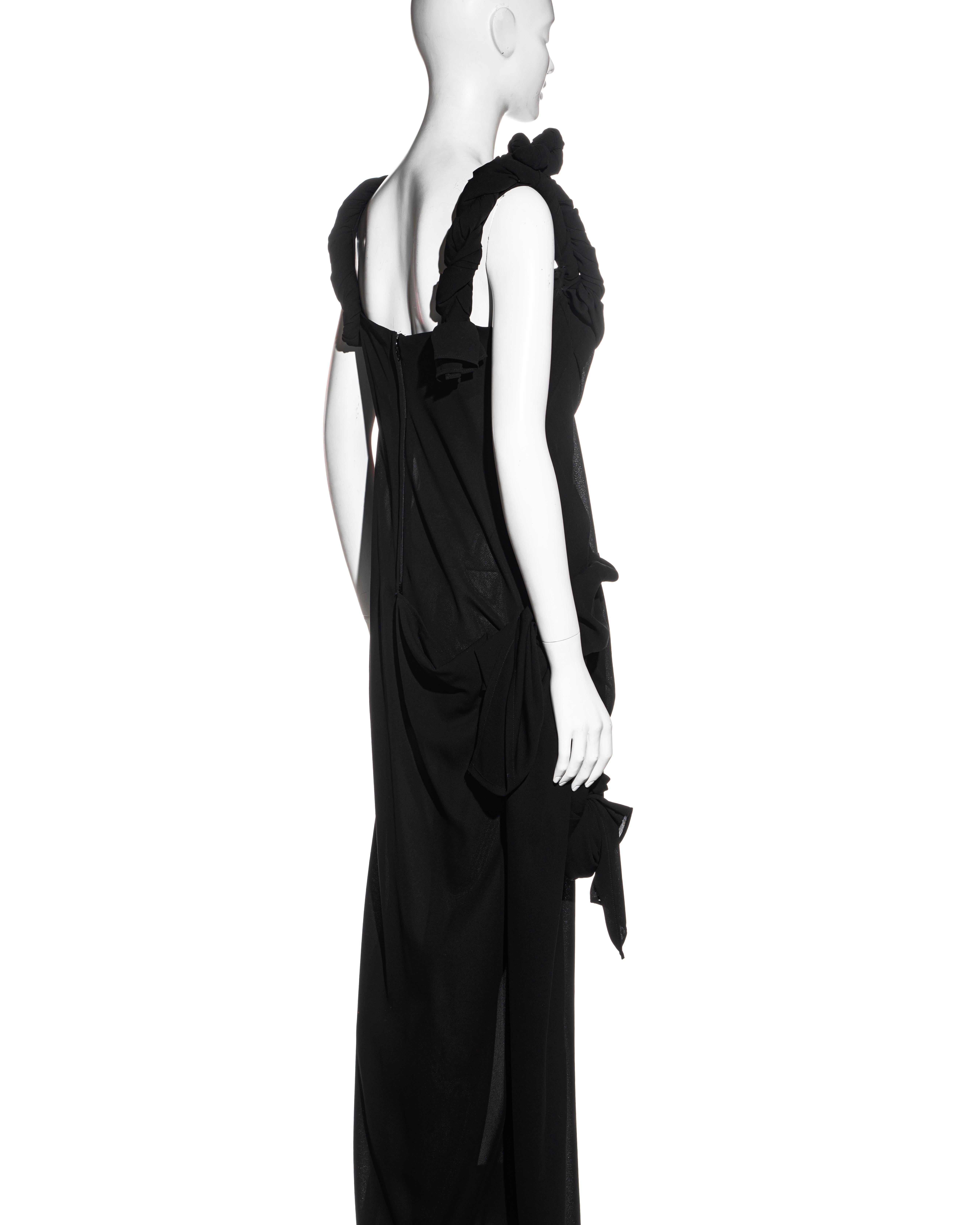Yohji Yamamoto black cotton draped maxi dress, ss 1998 1