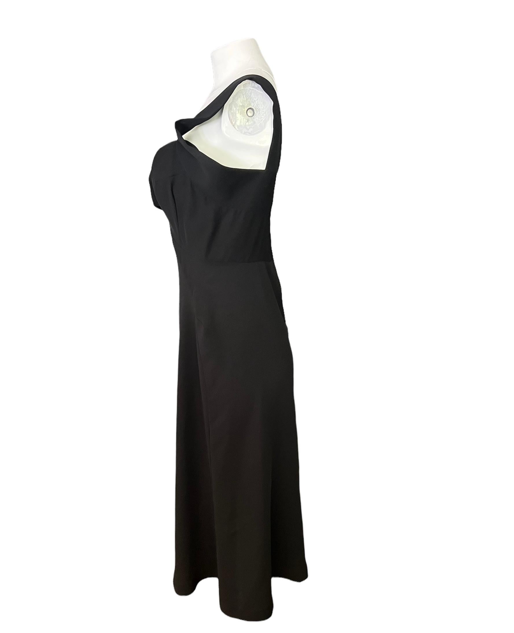 Yohji Yamamoto Black Cotton Evening Dress, Size Small In Excellent Condition In Beverly Hills, CA
