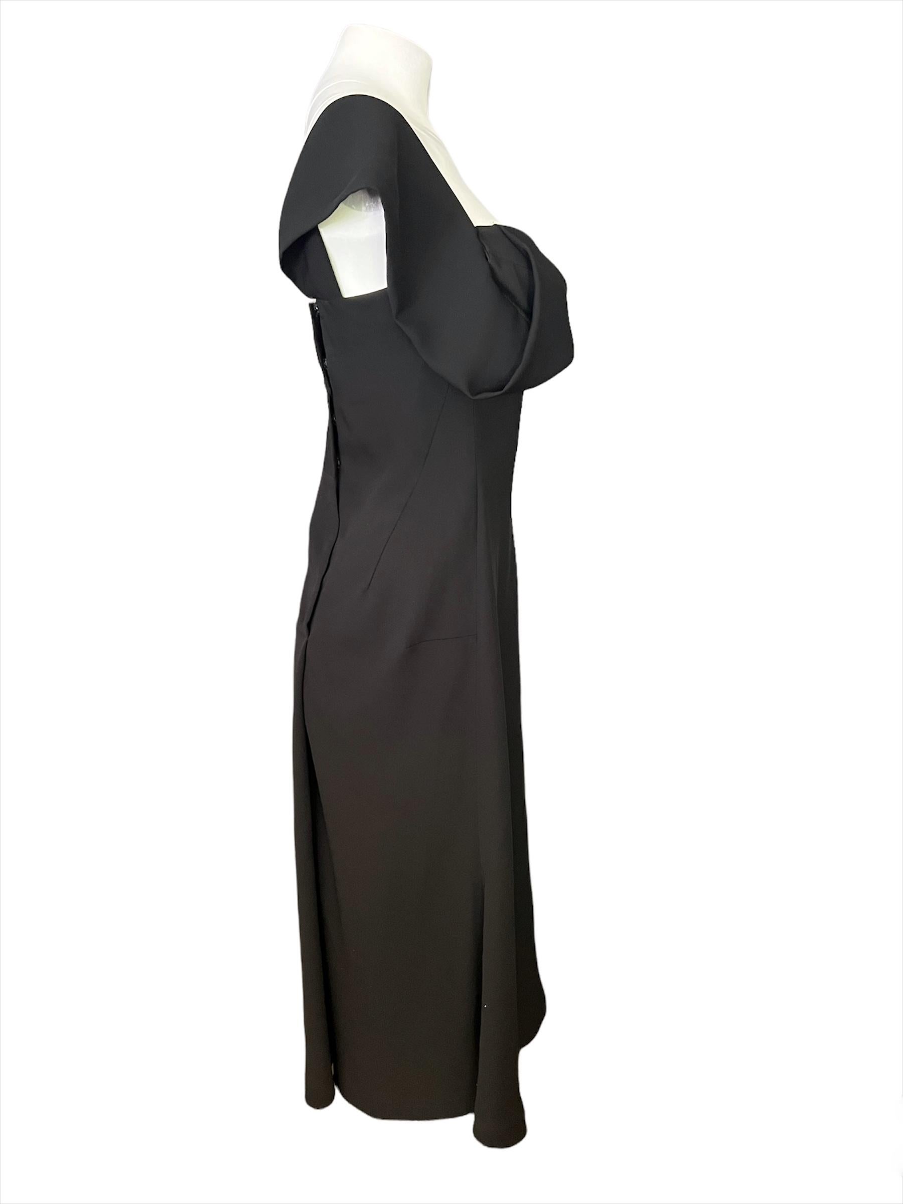 Women's or Men's Yohji Yamamoto Black Cotton Evening Dress, Size Small
