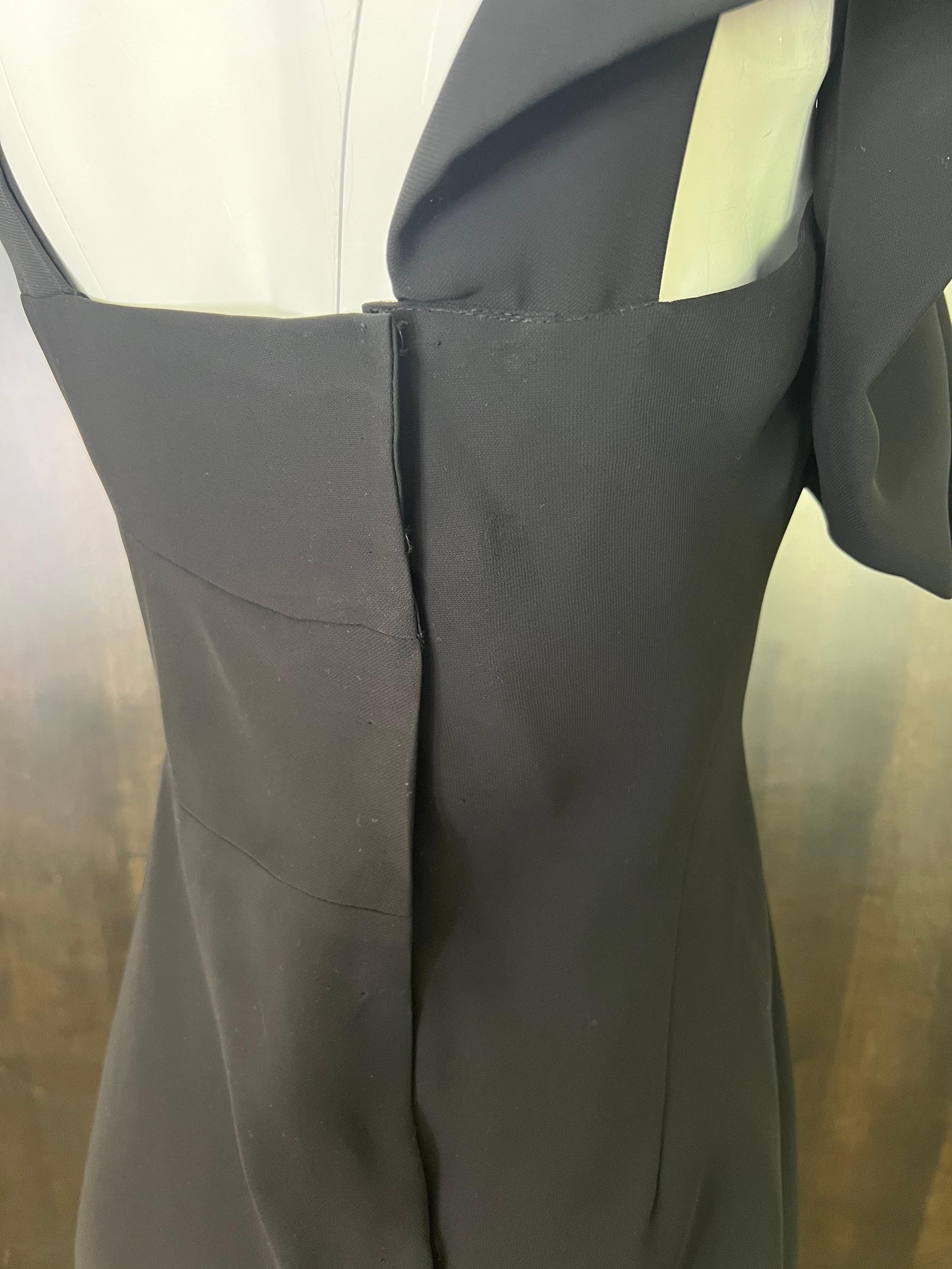 Yohji Yamamoto Black Cotton Evening Dress, Size Small 4
