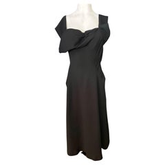 Yohji Yamamoto - Vestito da sera in cotone nero, taglia small