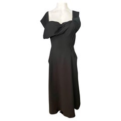 Vintage Yohji Yamamoto Black Cotton Evening Dress, Size Small