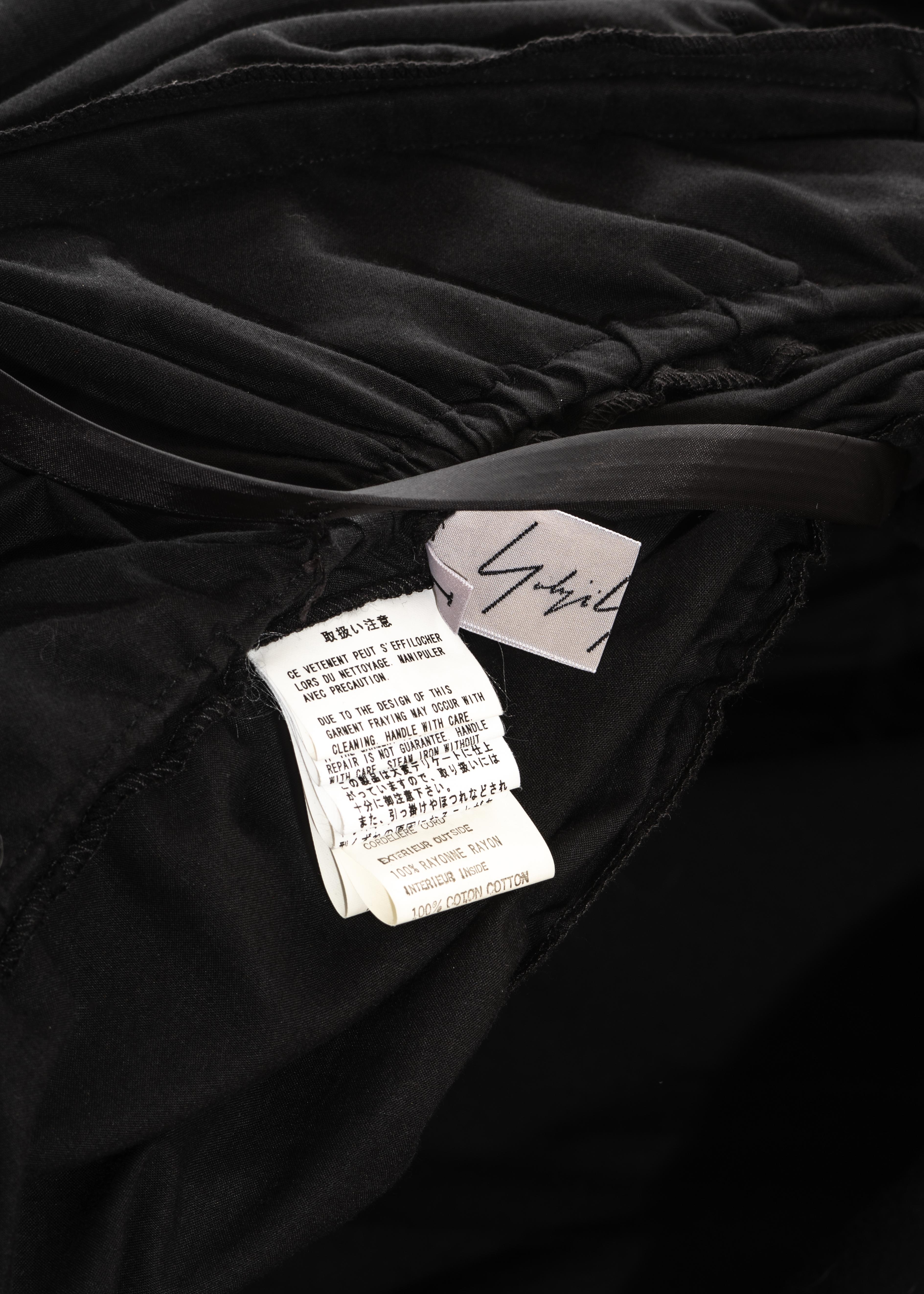 Yohji Yamamoto black cotton ruched crinoline maxi dress, ss 2008 For Sale 5