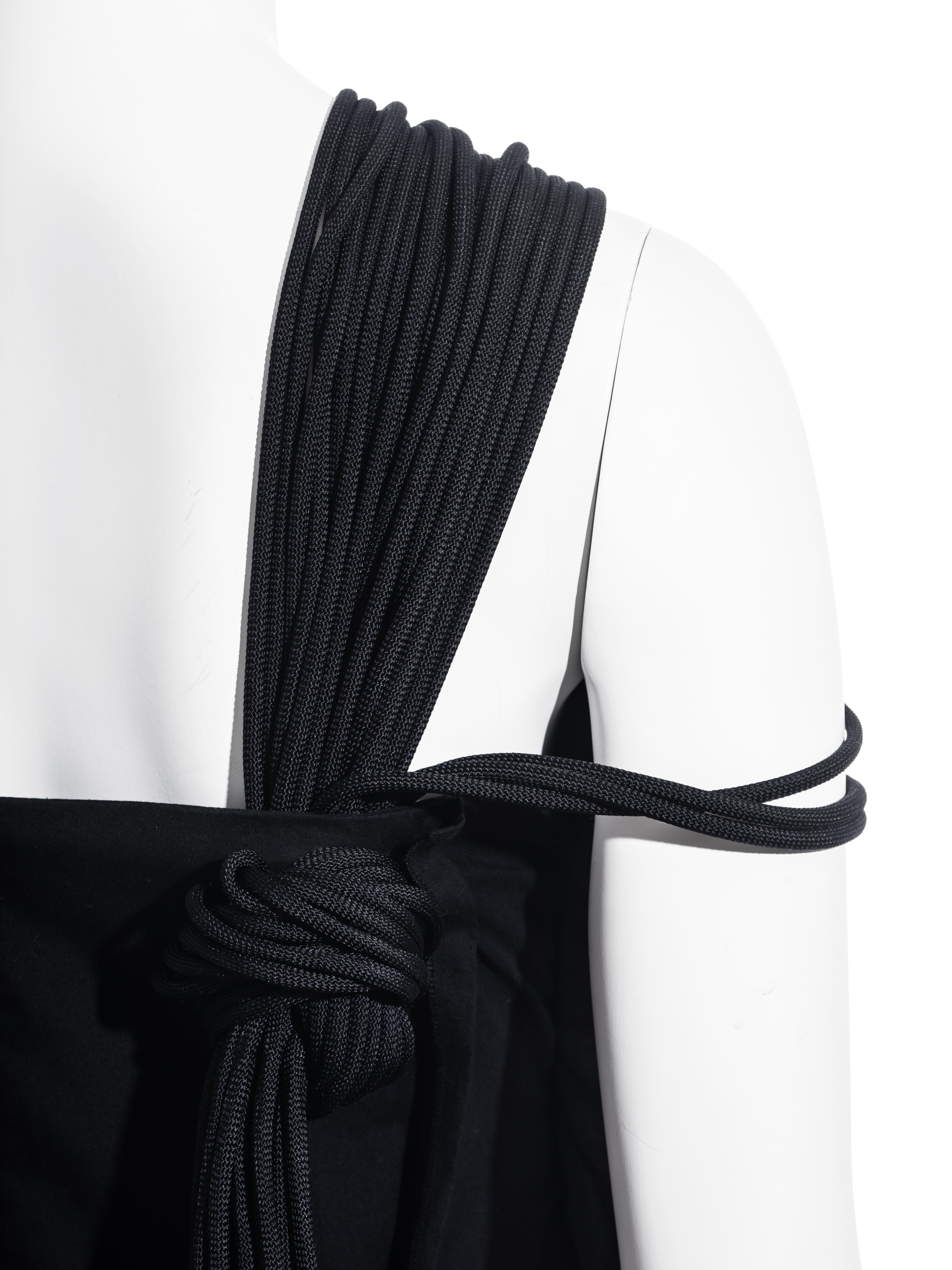 Yohji Yamamoto black cotton ruched crinoline maxi dress, ss 2008 For Sale 1