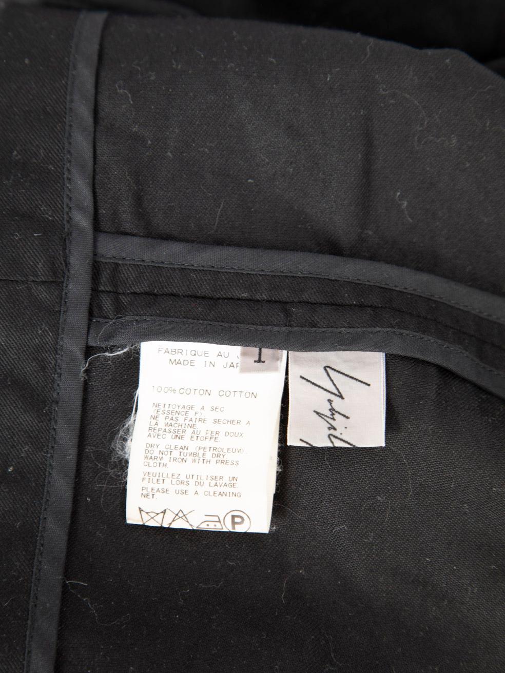 Yohji Yamamoto - Veste noire courte à manches courtes, taille XS en vente 2