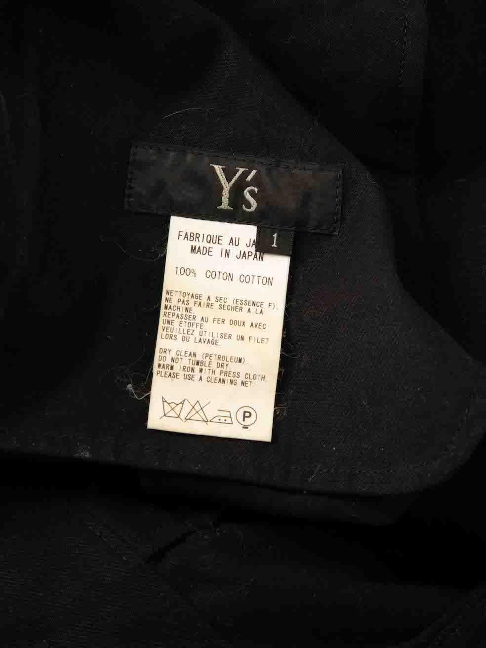 Women's Yohji Yamamoto Black Cropped Trousers Size XS For Sale