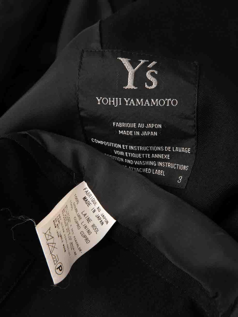 Women's Yohji Yamamoto Black Double Breasted Cropped Blazer Size M