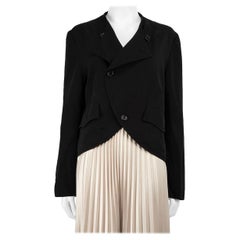 Yohji Yamamoto Black Double Breasted Cropped Blazer Size M