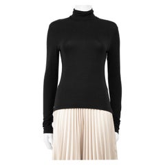 Yohji Yamamoto Top negro de cuello alto con media cremallera Talla M