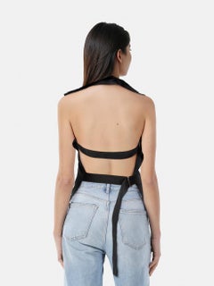 Yohji Yamamoto Black Halterneck Backless Top Size XS