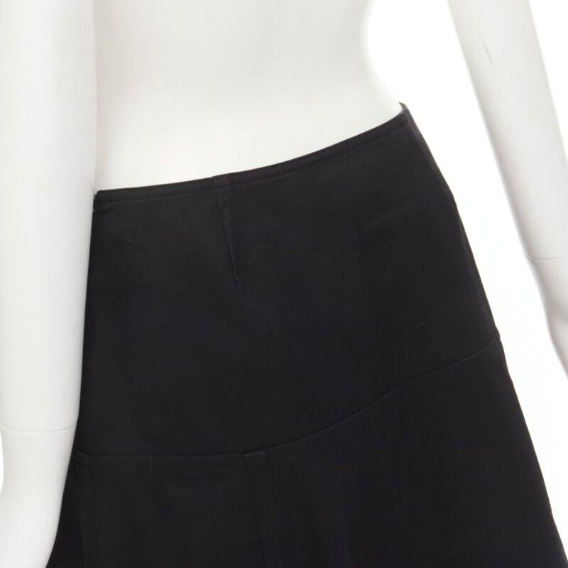 Yohji Yamamoto gonna midi svasata in cotone pesante nero JP2 M in vendita 2
