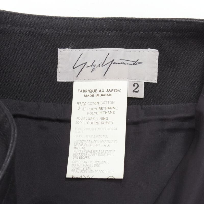 Yohji Yamamoto gonna midi svasata in cotone pesante nero JP2 M in vendita 3