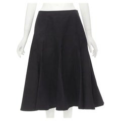 Yohji Yamamoto gonna midi svasata in cotone pesante nero JP2 M