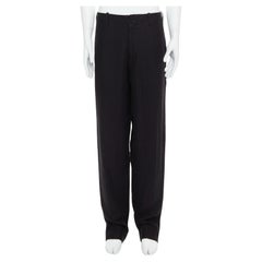 YOHJI YAMAMOTO schwarzer Hanf Baumwolle konisch zulaufende Hose mit weiten Gesäßtaschen JP4 XL
