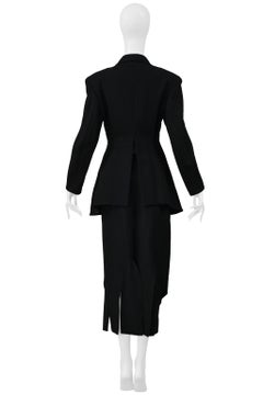 Yohji Yamamoto Black Jacket And Skirt With Flaps Ensemble 1999