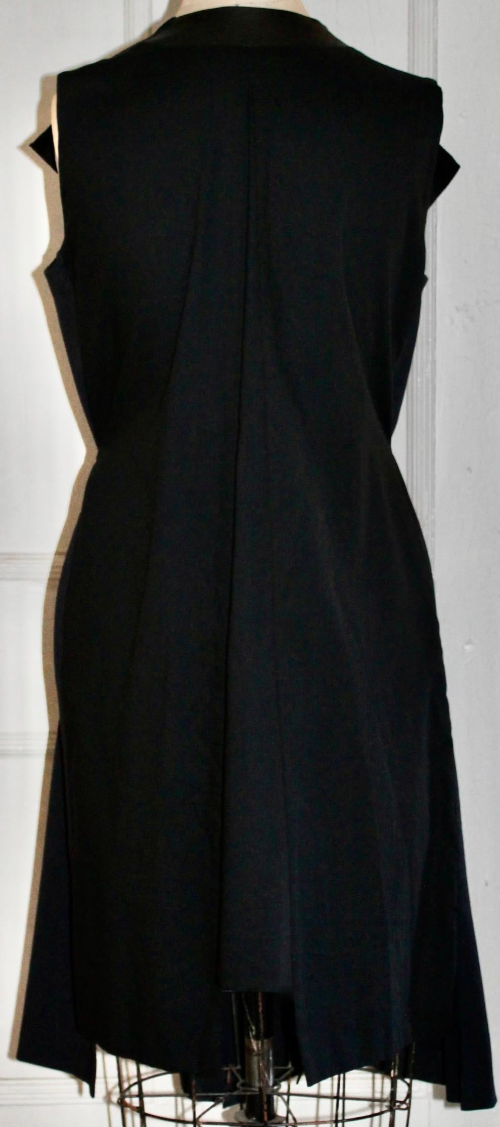 Yohji Yamamoto Black Leather Coat Dress For Sale 2