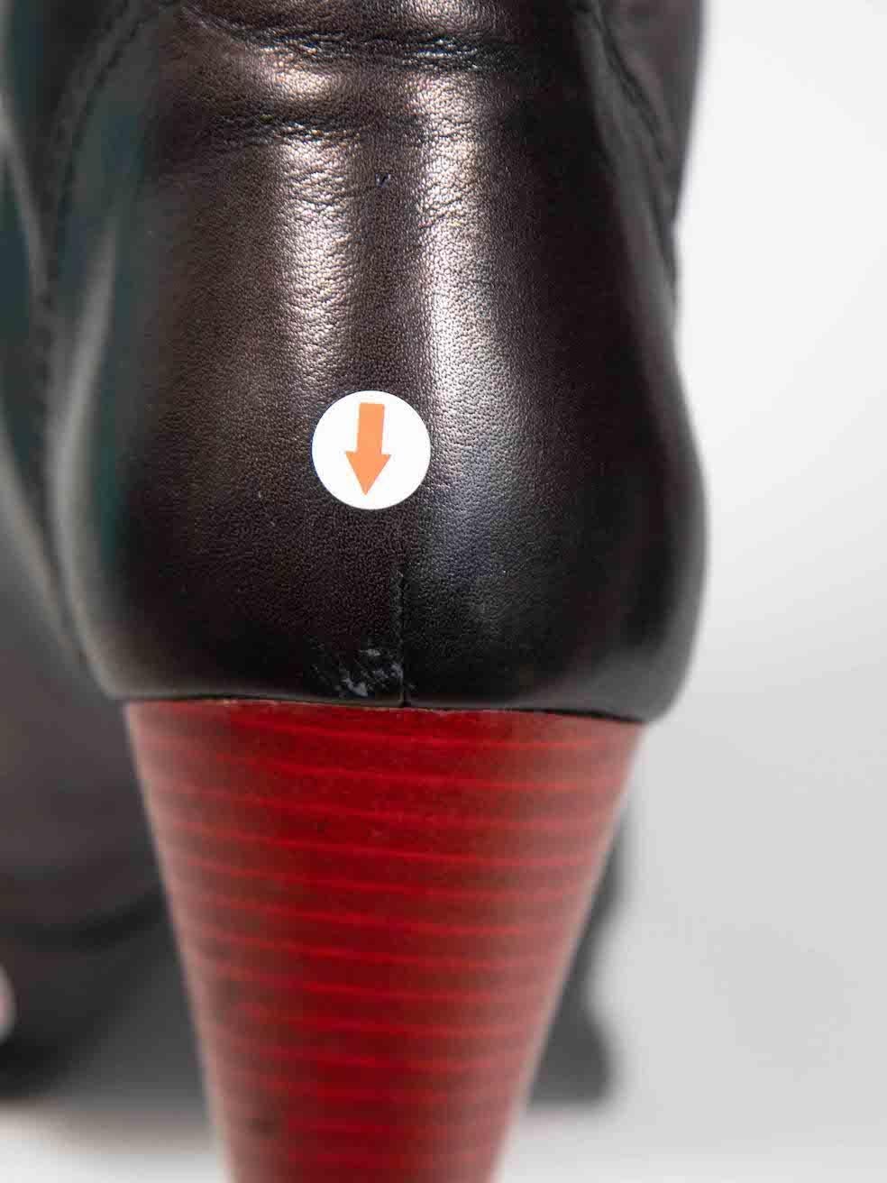 Yohji Yamamoto Bottes à plateforme en cuir noir Taille UK 3 en vente 3