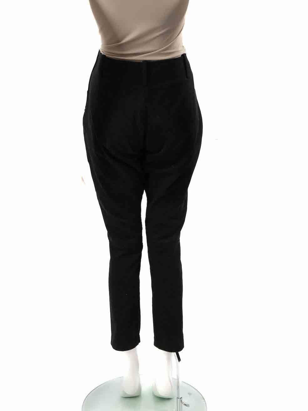 Yohji Yamamoto Black Mid Rise Slim Trousers Size S In Good Condition For Sale In London, GB