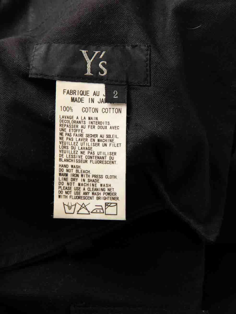 Women's Yohji Yamamoto Black Mid Rise Slim Trousers Size S For Sale