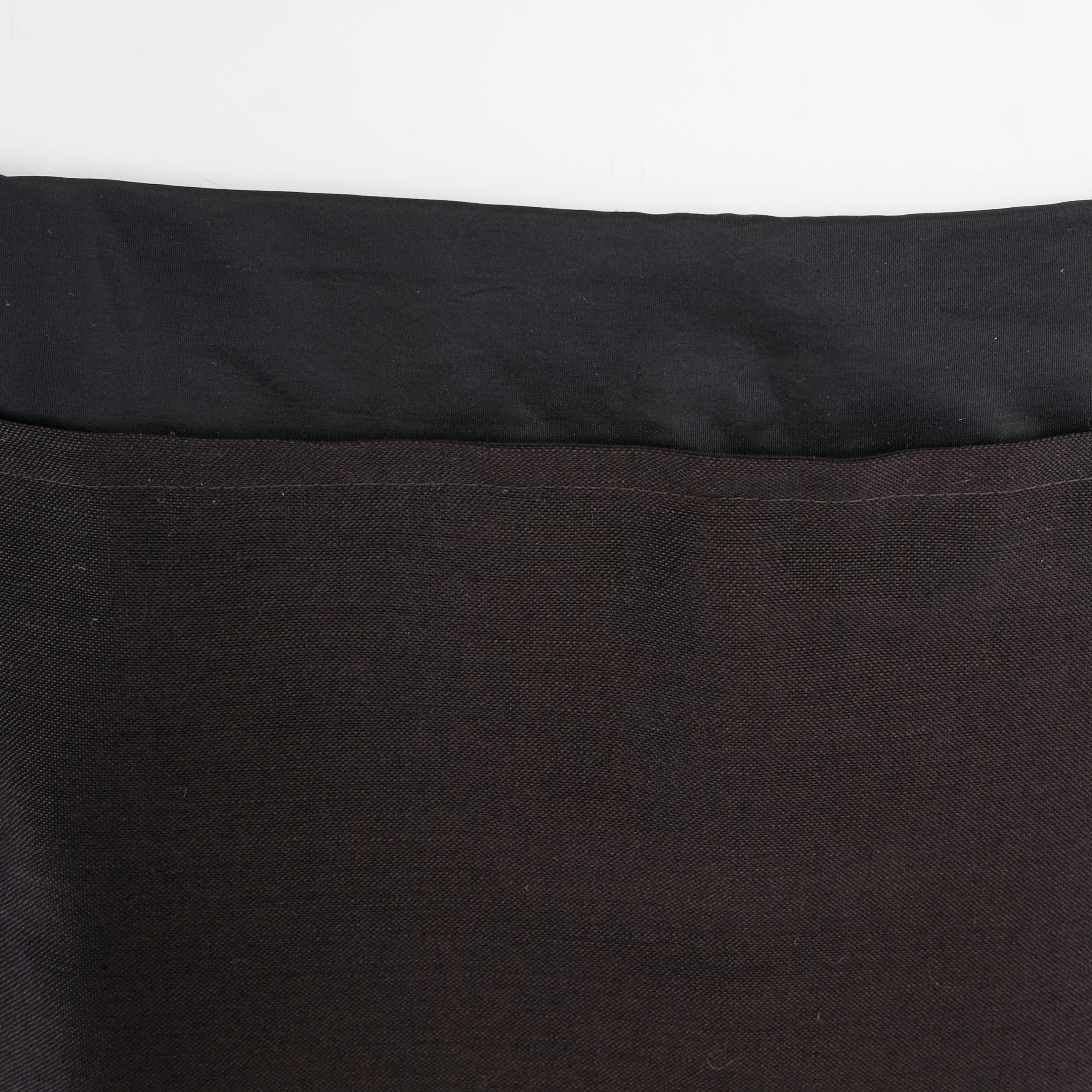 YOHJI YAMAMOTO black mohair blend zip waist structured square cut skirt JP1 S For Sale 1