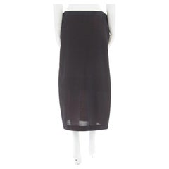 YOHJI YAMAMOTO black mohair blend zipper waist structured square skirt JP1 S